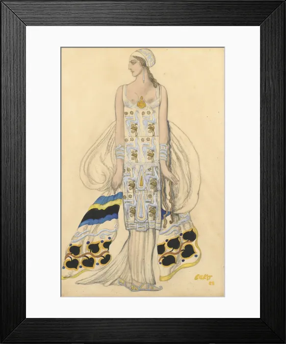Framed Print : Costume design for Ida Rubinstein in the drama Phaedra (Phedre) by Jean Racine. Artist: Bakst, Leon (1866-1924) Framed Print : Costume design for Ida Rubinstein in the drama Phaedra (Phedre) by Jean Racine. Artist: Bakst, Leon (1866-1924)