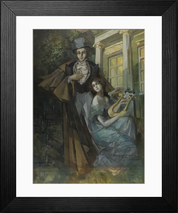 Framed Print : Pushkin and the Muse. Artist: Korovin, Konstantin Alexeyevich (1861-1939) Framed Print : Pushkin and the Muse. Artist: Korovin, Konstantin Alexeyevich (1861-1939)