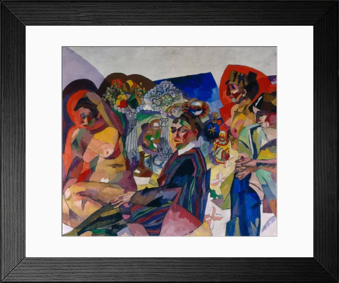 Framed Print : Company at the table, 1916. Artist: Lentulov, Aristarkh Vasilyevich (1882-1943) Framed Print : Company at the table, 1916. Artist: Lentulov, Aristarkh Vasilyevich (1882-1943)