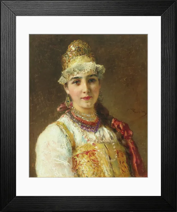 Framed Print : Boyars Wife, 1880s. Artist: Makovsky, Konstantin Yegorovich (1839-1915)