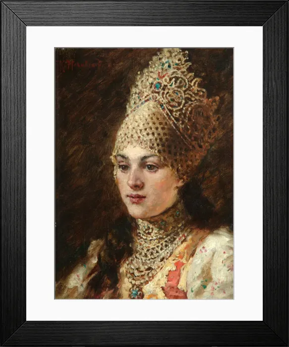 Framed Print : Boyars Wife, 1890s. Artist: Makovsky, Konstantin Yegorovich (1839-1915) Framed Print : Boyars Wife, 1890s. Artist: Makovsky, Konstantin Yegorovich (1839-1915)