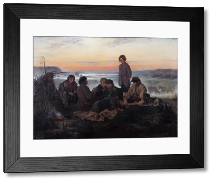 Framed Print : The Bezhin Lea, 1869. Artist: Makovsky, Vladimir Yegorovich (1846-1920) Framed Print : The Bezhin Lea, 1869. Artist: Makovsky, Vladimir Yegorovich (1846-1920)