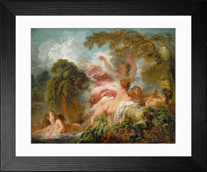 Framed Print : Bathers (Les baigneuses). Artist: Fragonard, Jean Honore (1732-1806) Framed Print : Bathers (Les baigneuses). Artist: Fragonard, Jean Honore (1732-1806)