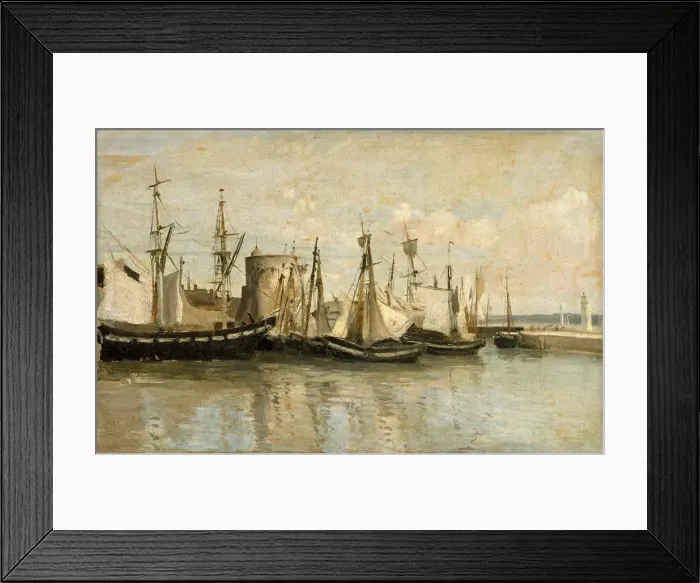 Framed Print : La Rochelle. Entree du port d echouage. Artist: Corot, Jean-Baptiste Camille (1796-1875) Framed Print : La Rochelle. Entree du port d echouage. Artist: Corot, Jean-Baptiste Camille (1796-1875)