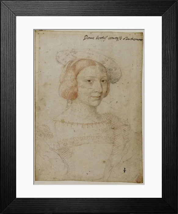 Framed Print : Beatrix Pacheco d Ascalana, Comtesse d Entremont. Artist: Clouet, Jean (c. 1485-1541) Framed Print : Beatrix Pacheco d Ascalana, Comtesse d Entremont. Artist: Clouet, Jean (c. 1485-1541)