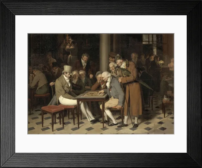 Framed Print : Interior of a cafe (La partie de dames au cafe Lamblin au Palais-Royal). Artist: Boilly, Louis-Leopold (1761-1845) Framed Print : Interior of a cafe (La partie de dames au cafe Lamblin au Palais-Royal). Artist: Boilly, Louis-Leopold (1761-1845)
