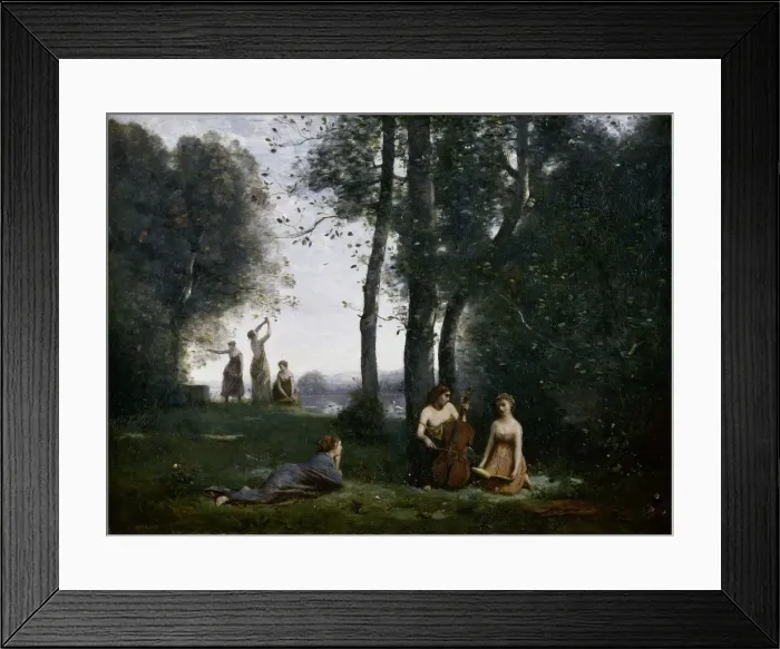Framed Print : Le Concert Champetre (Woodland Music-makers). Artist: Corot, Jean-Baptiste Camille (1796-1875) Framed Print : Le Concert Champetre (Woodland Music-makers). Artist: Corot, Jean-Baptiste Camille (1796-1875)