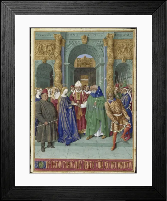 Framed Print : The Marriage of Mary and Joseph (Hours of Etienne Chevalier). Artist: Fouquet, Jean (1420?1481) Framed Print : The Marriage of Mary and Joseph (Hours of Etienne Chevalier). Artist: Fouquet, Jean (1420?1481)