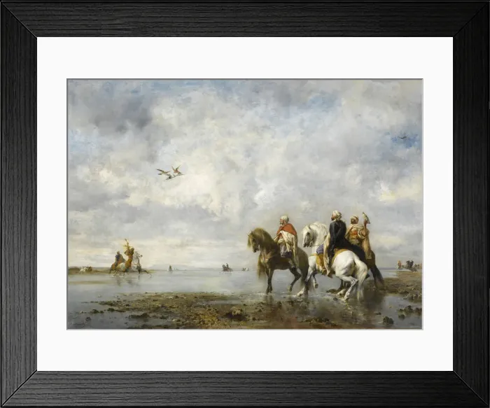 Framed Print : The Heron Hunt. Artist: Fromentin, Eugene (1820-1876) Framed Print : The Heron Hunt. Artist: Fromentin, Eugene (1820-1876)