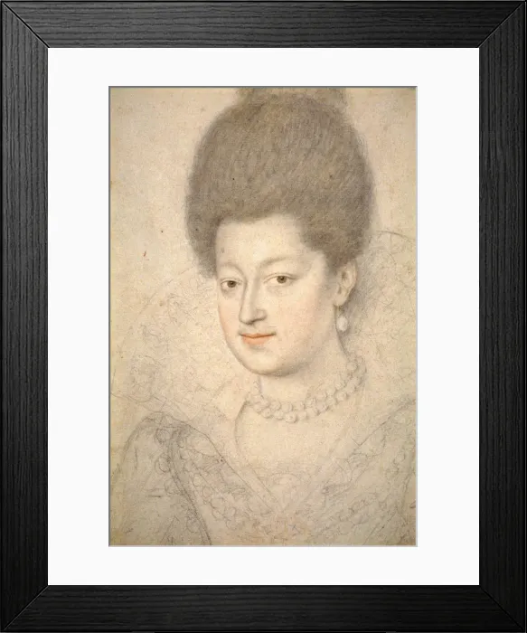 Framed Print : Portrait of Gabrielle d Estrees. Artist: Dumoustier, Daniel (1574-1646) Framed Print : Portrait of Gabrielle d Estrees. Artist: Dumoustier, Daniel (1574-1646)