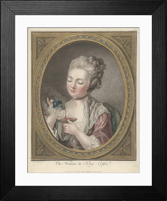 Framed Print : Woman Taking Coffee. Artist: Bonnet, Louis-Marin (1743-1793) Framed Print : Woman Taking Coffee. Artist: Bonnet, Louis-Marin (1743-1793)