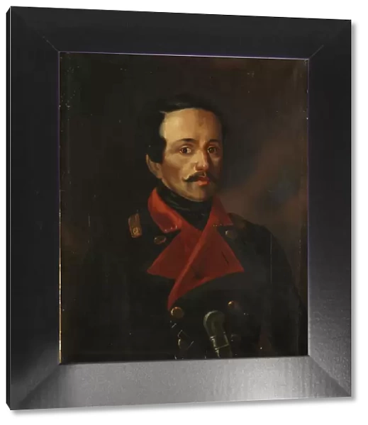 Portrait of the poet Mikhail Lermontov (1814-1841), 1854-1858. Artist: Polivanov, Nikolay Ivanovich (1814-1874)