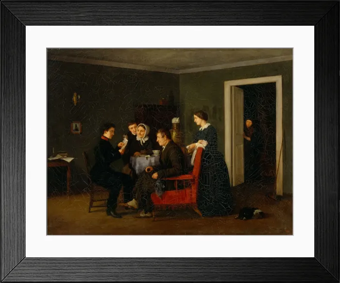 Framed Print : Joyful Letter, 1858. Artist: Popov, Andrei Andreyevich (1832-1896) Framed Print : Joyful Letter, 1858. Artist: Popov, Andrei Andreyevich (1832-1896)
