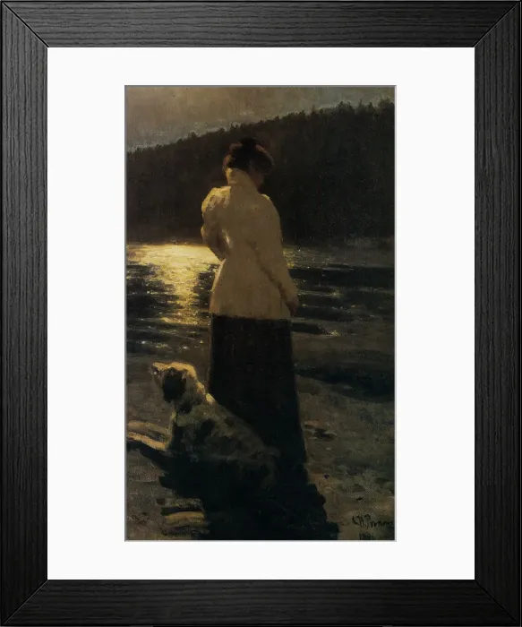Framed Print : Moonlit night, 1896. Artist: Repin, Ilya Yefimovich (1844-1930) Framed Print : Moonlit night, 1896. Artist: Repin, Ilya Yefimovich (1844-1930)