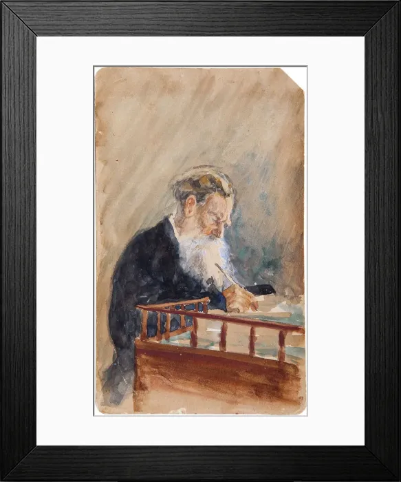 Framed Print : Portrait of the author Leo N. Tolstoy (1828-1910), 1900s. Artist: Repin, Ilya Yefimovich (1844-1930) Framed Print : Portrait of the author Leo N. Tolstoy (1828-1910), 1900s. Artist: Repin, Ilya Yefimovich (1844-1930)