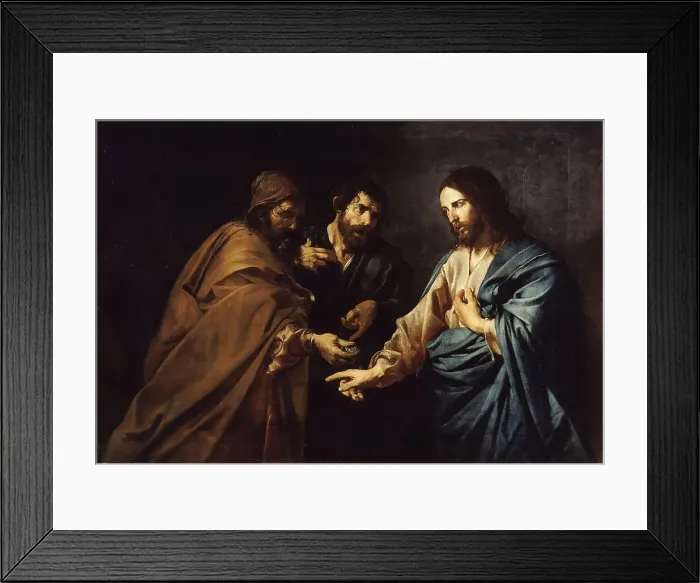 Framed Print : The Tribute Money. Artist: Valentin de Boullogne (1591-1632) Framed Print : The Tribute Money. Artist: Valentin de Boullogne (1591-1632)