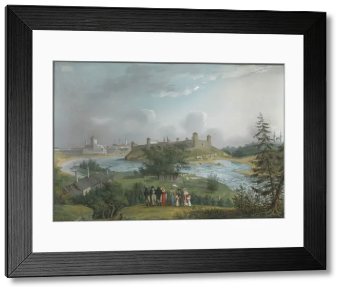 Framed Print : View of the Ivangorod Fortress. Artist: Hau, Johannes (1771-1838) Framed Print : View of the Ivangorod Fortress. Artist: Hau, Johannes (1771-1838)