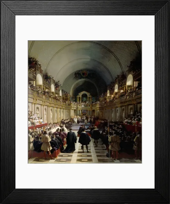 Framed Print : The assembly of the Estates-General on October 27, 1614. Artist: Alaux, Jean (1786-1864) Framed Print : The assembly of the Estates-General on October 27, 1614. Artist: Alaux, Jean (1786-1864)