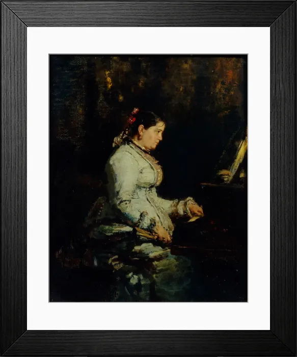Framed Print : Woman at a Grand Piano, 1880. Artist: Repin, Ilya Yefimovich (1844-1930) Framed Print : Woman at a Grand Piano, 1880. Artist: Repin, Ilya Yefimovich (1844-1930)
