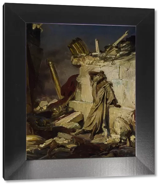 Jeremiah lamenting the Destruction of Jerusalem, 1870. Artist: Repin, Ilya Yefimovich (1844-1930)