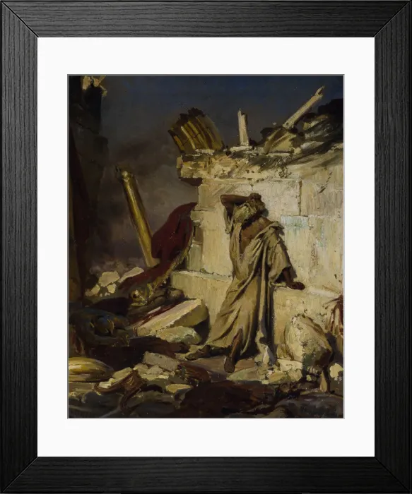 Framed Print : Jeremiah lamenting the Destruction of Jerusalem, 1870. Artist: Repin, Ilya Yefimovich (1844-1930)