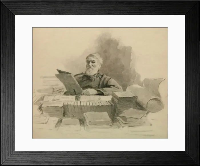Framed Print : Portrait of the author Dmitry Grigorovich (1822-1899), 1894. Artist: Repin, Ilya Yefimovich (1844-1930) Framed Print : Portrait of the author Dmitry Grigorovich (1822-1899), 1894. Artist: Repin, Ilya Yefimovich (1844-1930)