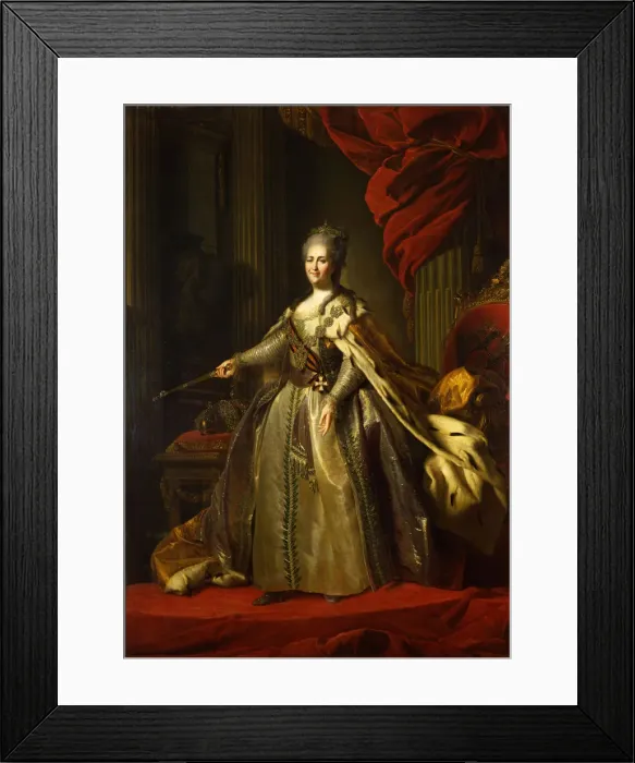 Framed Print : Portrait of Empress Catherine II (1729-1796), 1775-1780. Artist: Rokotov, Fyodor Stepanovich (1735-1808)