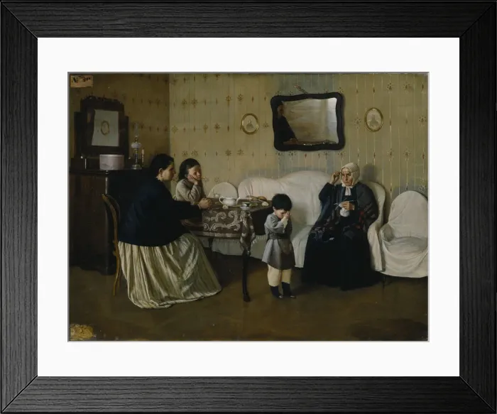 Framed Print : A Family Morning. Teach Child to Pray, 1871. Artist: Rumyantsev, Andrei Antipovich (?-1907) Framed Print : A Family Morning. Teach Child to Pray, 1871. Artist: Rumyantsev, Andrei Antipovich (?-1907)