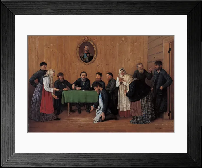 Framed Print : The Reconciliation, 1898. Artist: Rumyantsev, Andrei Antipovich (?-1907) Framed Print : The Reconciliation, 1898. Artist: Rumyantsev, Andrei Antipovich (?-1907)