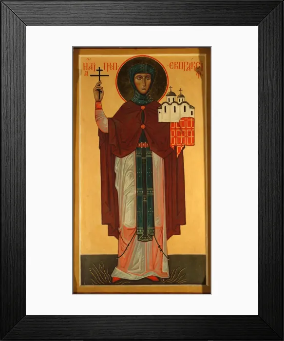 Framed Print : Saint Eupraxia, Princess of Pskov. Artist: Russian icon Framed Print : Saint Eupraxia, Princess of Pskov. Artist: Russian icon