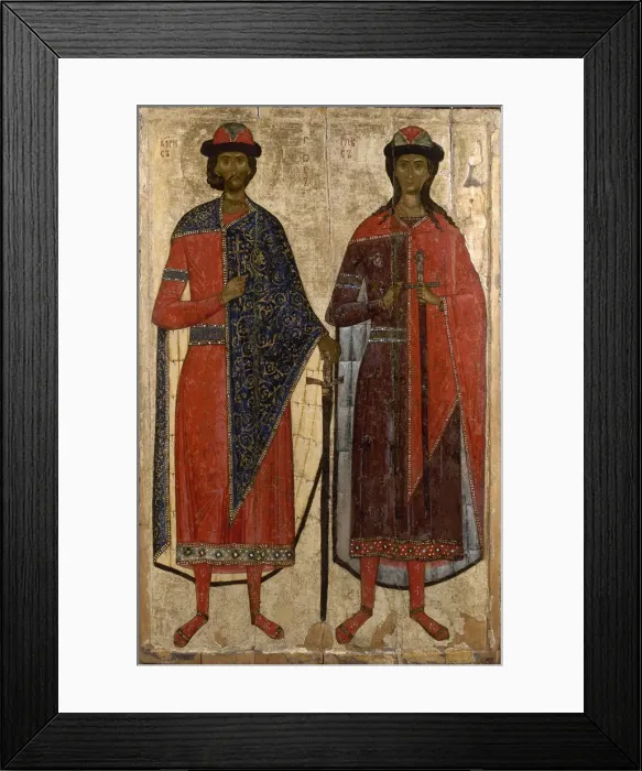 Framed Print : Saints Boris and Gleb, Mid of the 14th cen Artist: Russian icon Framed Print : Saints Boris and Gleb, Mid of the 14th cen Artist: Russian icon