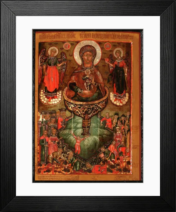 Framed Print : Theotokos Life-giving Spring, 1686. Artist: Russian icon Framed Print : Theotokos Life-giving Spring, 1686. Artist: Russian icon