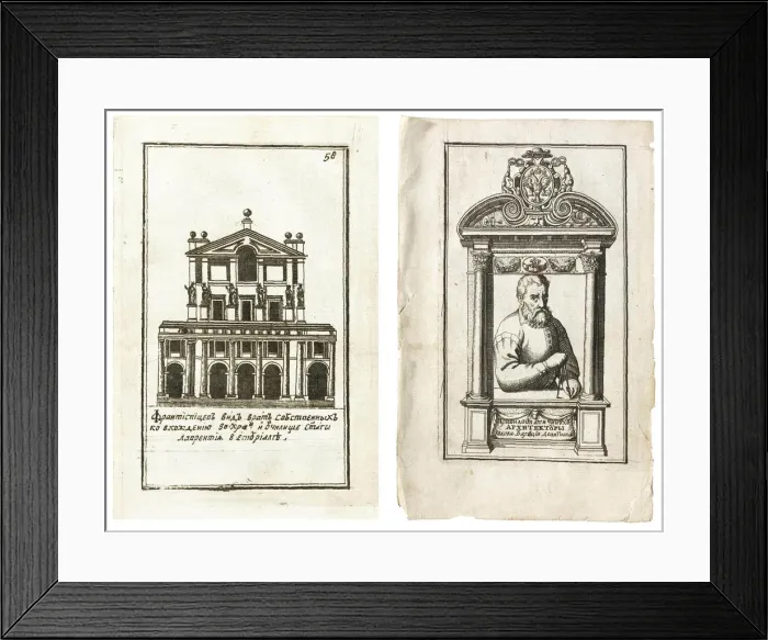 Framed Print : Illustrations from the Russian edition of The Five Orders of Architecture by Giacomo Barozzi da Vi Artist: Vignola, Giacomo Barozzi da (1507-1573) Framed Print : Illustrations from the Russian edition of The Five Orders of Architecture by Giacomo Barozzi da Vi Artist: Vignola, Giacomo Barozzi da (1507-1573)
