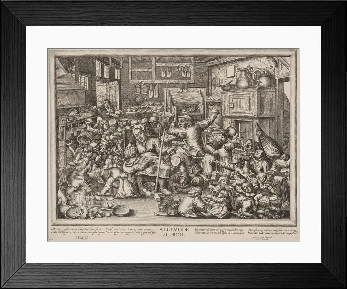 Framed Print : Allemode School (The Shoemaker and the spinster as schoolmasters). Artist: Ballieu, Pieter de (1613-1660) Framed Print : Allemode School (The Shoemaker and the spinster as schoolmasters). Artist: Ballieu, Pieter de (1613-1660)