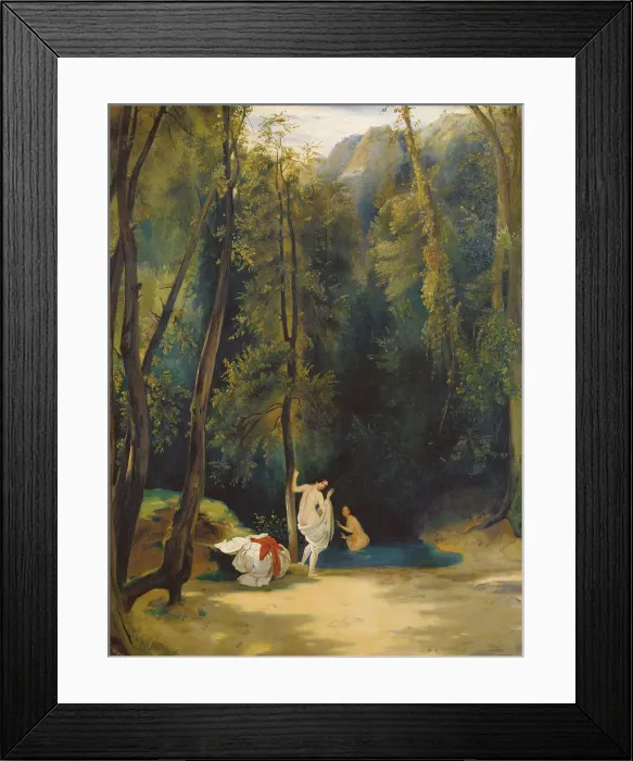 Framed Print : Women Bathing in the Park of Terni. Artist: Blechen, Carl (1798-1840) Framed Print : Women Bathing in the Park of Terni. Artist: Blechen, Carl (1798-1840)
