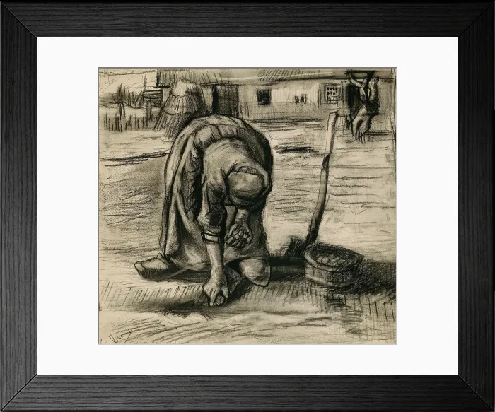Framed Print : Peasant Woman Planting Potatoes. Artist: Gogh, Vincent, van (1853-1890) Framed Print : Peasant Woman Planting Potatoes. Artist: Gogh, Vincent, van (1853-1890)
