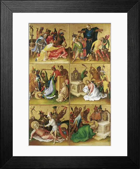 Framed Print : Martyrdom of the Apostles. Right panel. Artist: Lochner, Stephan (ca 1400 / 10-1451) Framed Print : Martyrdom of the Apostles. Right panel. Artist: Lochner, Stephan (ca 1400 / 10-1451)