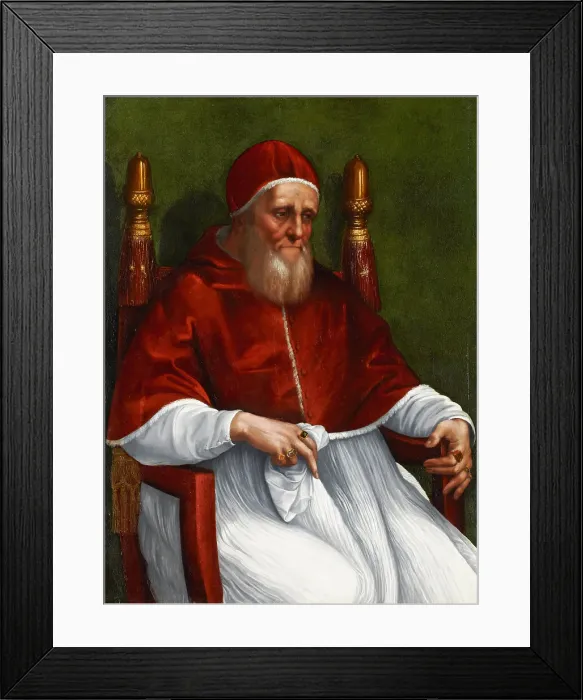 Framed Print : Portrait of Pope Julius II. Artist: Raphael (1483-1520) Framed Print : Portrait of Pope Julius II. Artist: Raphael (1483-1520)