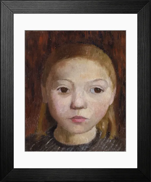 Framed Print : Head of a Girl. Artist: Modersohn-Becker, Paula (1876-1907) Framed Print : Head of a Girl. Artist: Modersohn-Becker, Paula (1876-1907)