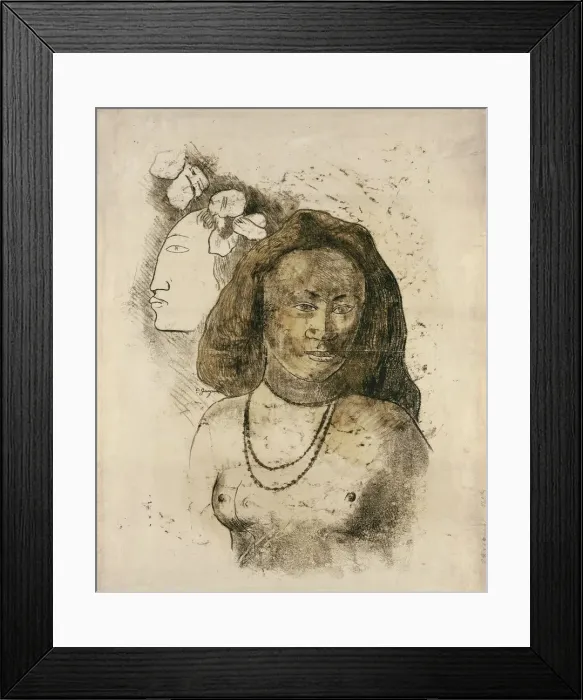 Framed Print : Tahitian Woman with Evil Spirit (L Esprit veille). Artist: Gauguin, Paul Eugene Henri (1848-1903) Framed Print : Tahitian Woman with Evil Spirit (L Esprit veille). Artist: Gauguin, Paul Eugene Henri (1848-1903)