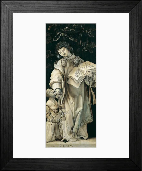 Framed Print : Panel of the Heller Altar depicting St. Cyriacus. Artist: Grunewald, Matthias (ca 1470-1528)