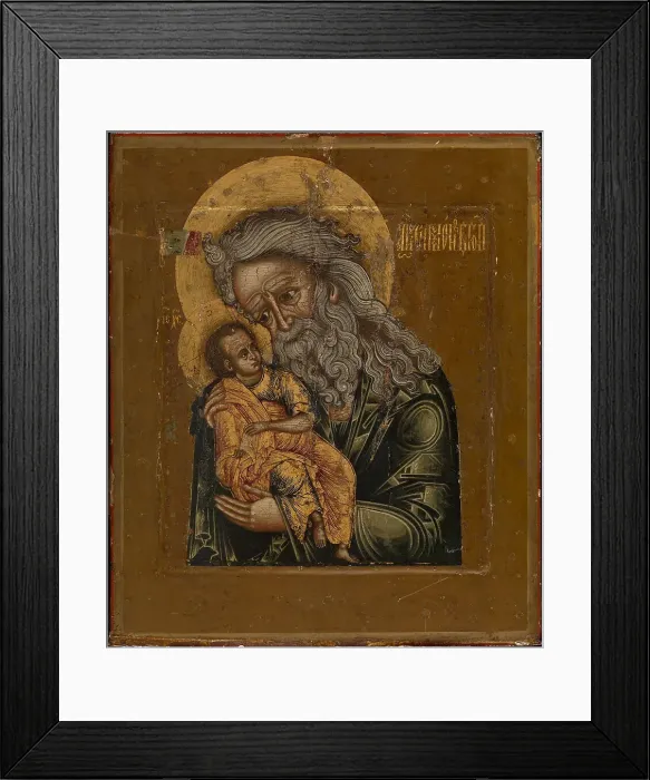 Framed Print : Simeon the God-Receiver, 1800. Artist: Russian icon Framed Print : Simeon the God-Receiver, 1800. Artist: Russian icon