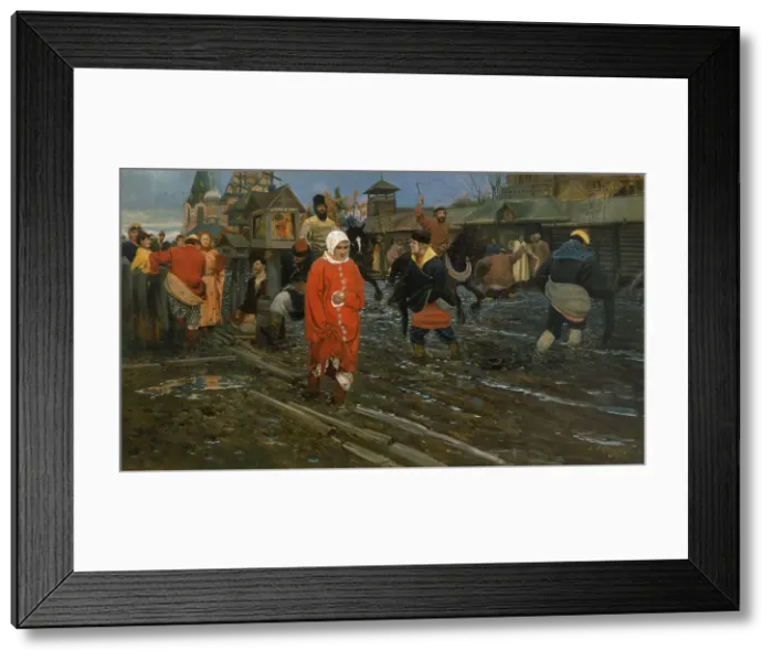 Framed Print : Seventeenth-Century Moscow Street on a Public Holiday, 1895. Artist: Ryabushkin, Andrei Petrovich (1861-1904) Framed Print : Seventeenth-Century Moscow Street on a Public Holiday, 1895. Artist: Ryabushkin, Andrei Petrovich (1861-1904)