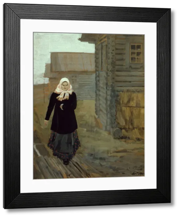 Framed Print : In a country village. Going to church, 1903. Artist: Ryabushkin, Andrei Petrovich (1861-1904) Framed Print : In a country village. Going to church, 1903. Artist: Ryabushkin, Andrei Petrovich (1861-1904)