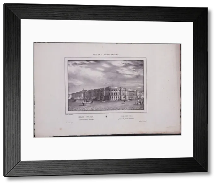 Framed Print : Views of Saint Petersburg. View of the Senate building from the Saint Isaacs Bridge, 1833. Artist: Sadovnikov, Vasily Semyonovich (1800-1879) Framed Print : Views of Saint Petersburg. View of the Senate building from the Saint Isaacs Bridge, 1833. Artist: Sadovnikov, Vasily Semyonovich (1800-1879)