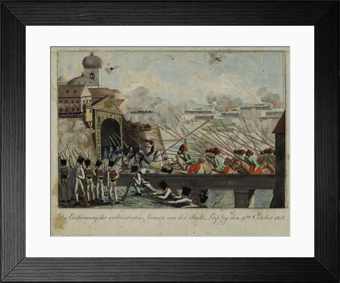 Framed Print : Storming of the city of Leipzig by the Allied troops. Artist: Anonymous Framed Print : Storming of the city of Leipzig by the Allied troops. Artist: Anonymous