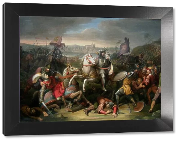 Duke Erich von Calenberg rescues Emperor Maximilian in the Battle at Regensburg in 1504. Artist: Riepenhausen, Johann Christian (1787-1860)