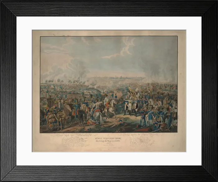 Framed Print : After the Battle of the Nations: Prince Schwarzenberg bringing news of victory on October 18, 1813. Artist: Rugendas, Johann Lorenz, the Younger (1775-1826) Framed Print : After the Battle of the Nations: Prince Schwarzenberg bringing news of victory on October 18, 1813. Artist: Rugendas, Johann Lorenz, the Younger (1775-1826)
