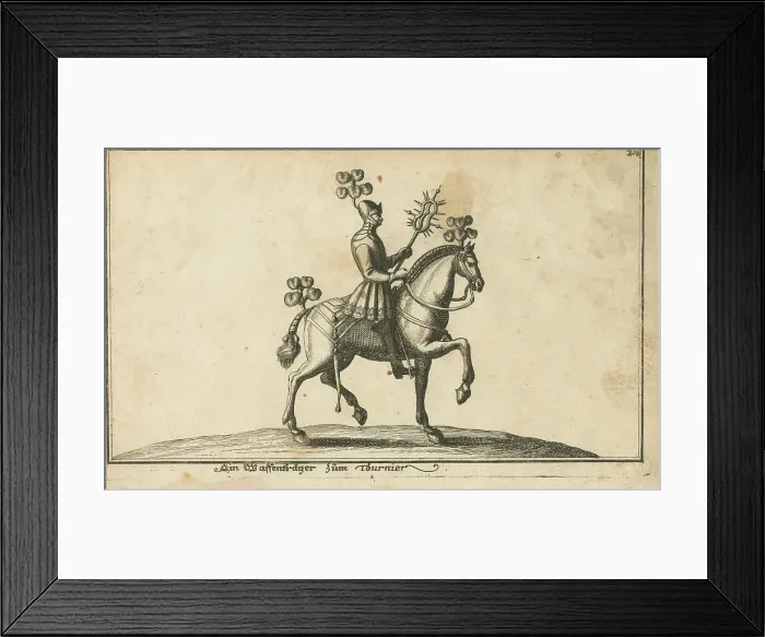 Framed Print : Armor Bearer to Tournament. Artist: German master