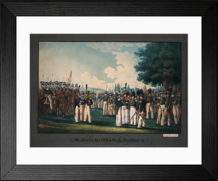 Framed Print : Civic Guards of Free City of Frankfurt. Artist: Anonymous Framed Print : Civic Guards of Free City of Frankfurt. Artist: Anonymous